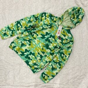 adidas LEGO Youth Hooded Jacket Size Youth large 13-14 NWT Green Pixel Print